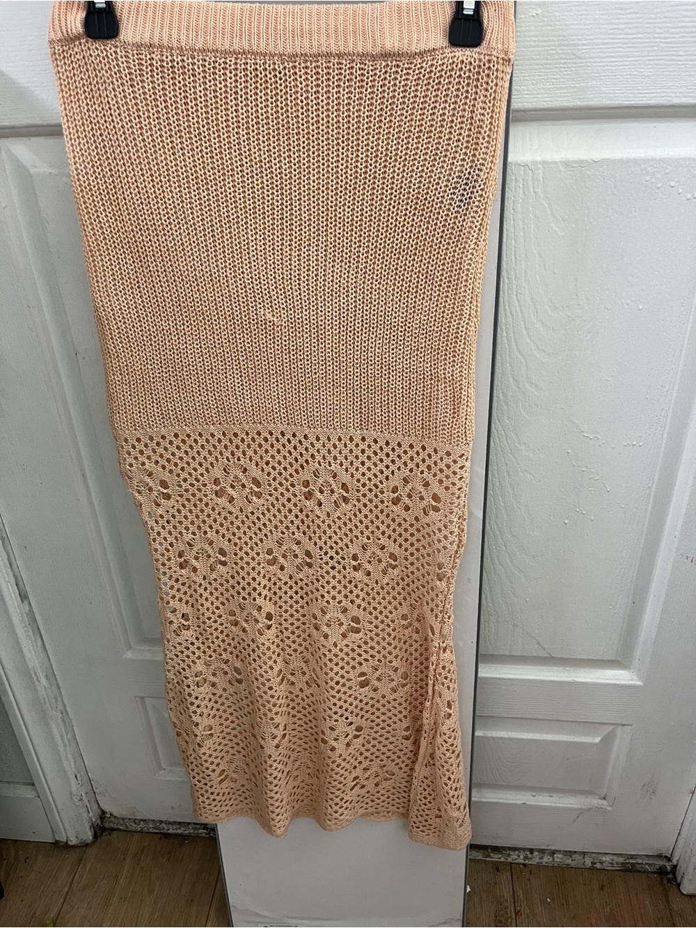 Cider Peach Crochet Maxi Skirt